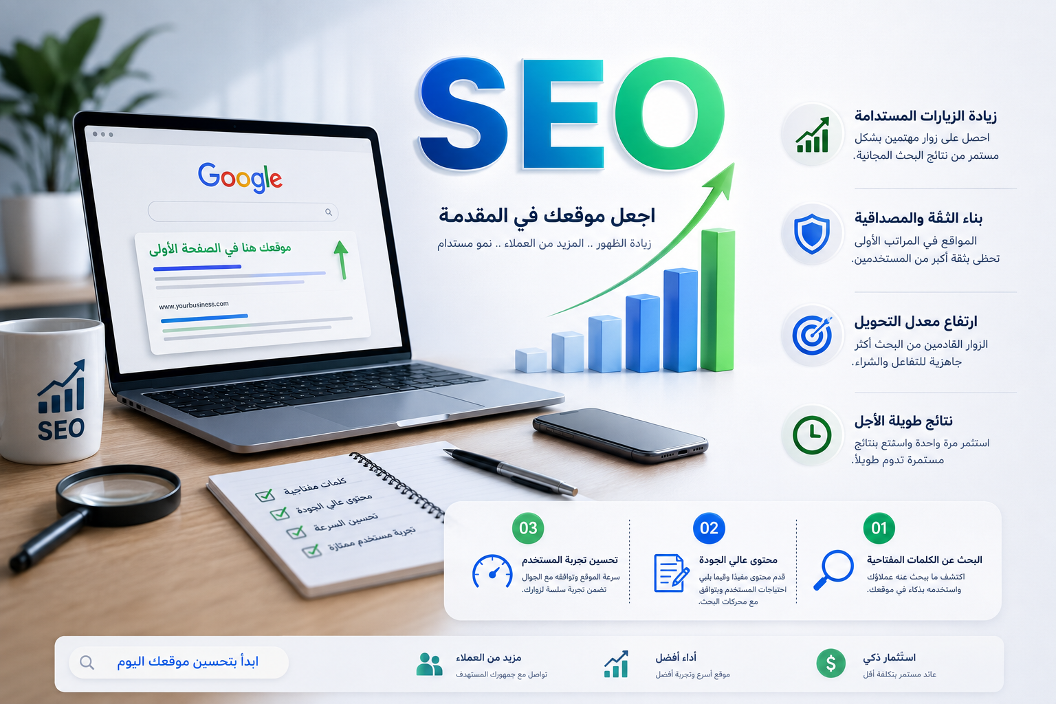 أهمية تحسين محركات البحث (SEO) لظهور موقعك في صدارة جوجل لعام 2026
